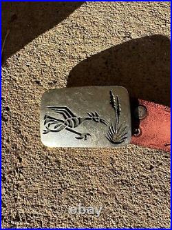 Rare Vintage Hopi Native American Roadrunner Belt Buckle