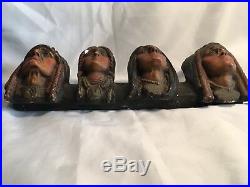 Rare Vintage Indian Faces Heads Chalkware Chiefs Busts Native American Chalk War