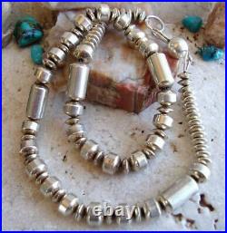Rare Vintage KEWA Sterling Silver Hand Sculpted Bead Necklace MANUELITA LOVATO