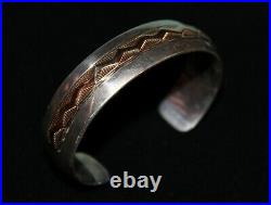 Rare Vintage Mark Jimenez Apache Comanche Solid Sterling Heavy Cuff Bracelet