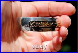 Rare Vintage Mark Jimenez Apache Comanche Solid Sterling Heavy Cuff Bracelet