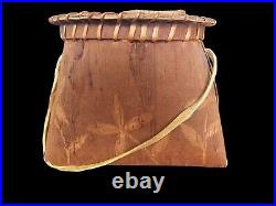 Rare Vintage Native American Birch Bark Basket 8.5 Inches Lenth 7 High