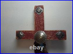 Rare Vintage Native American Ceremonial Crucifix Sterling Silver signed