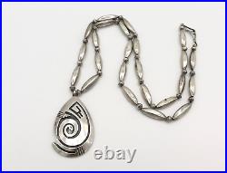 Rare Vintage Native American Hopi Sterling Silver Pendant Necklace 34.2g 25'