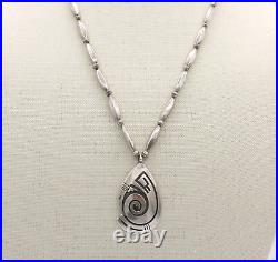 Rare Vintage Native American Hopi Sterling Silver Pendant Necklace 34.2g 25'