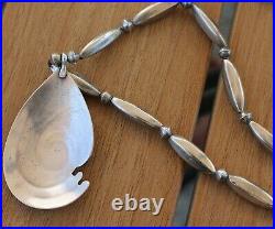 Rare Vintage Native American Hopi Sterling Silver Pendant Necklace 34.2g 25'