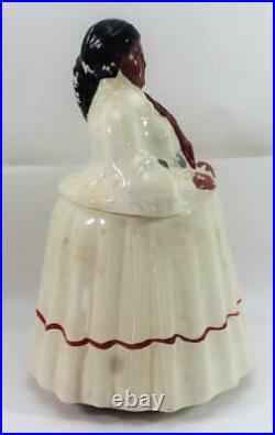 Rare Vintage Native American Indian Woman Cold Painted Cookie Jar