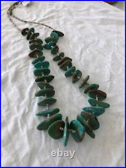 Rare Vintage Native American Navajo Incredible Santo Domingo Turquoise Necklace