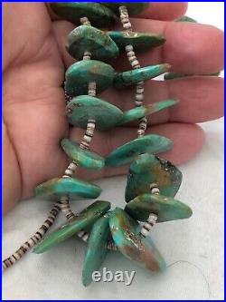 Rare Vintage Native American Navajo Incredible Santo Domingo Turquoise Necklace