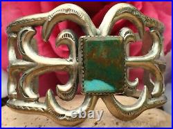 Rare Vintage Native American Navajo Royston Turquoise Sterling Cuff Bracelet