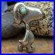 Rare-Vintage-Native-American-Navajo-Snoopy-Sterling-Silver-Turquoise-Ring-8-5-01-ch