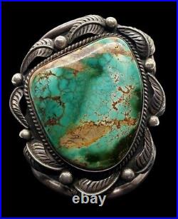 Rare Vintage Native American Royston Turquoise Sterling Silver Cuff Bracelet 92g