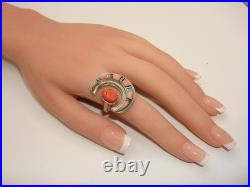 Rare Vintage Native American Zuni Herman Hoskie Sterling Crescent Moon Ring