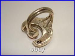 Rare Vintage Native American Zuni Herman Hoskie Sterling Crescent Moon Ring