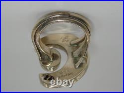 Rare Vintage Native American Zuni Herman Hoskie Sterling Crescent Moon Ring