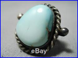 Rare Vintage Navajo Candelaria Turquoise Sterling Silver Ring