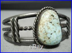 Rare Vintage Navajo Dry Creek Turquoise Sterling Silver Bracelet Old