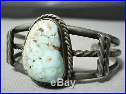 Rare Vintage Navajo Dry Creek Turquoise Sterling Silver Bracelet Old