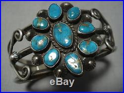 Rare Vintage Navajo Elizabeth Whitman Turquoise Sterling Silver Bracelet Old