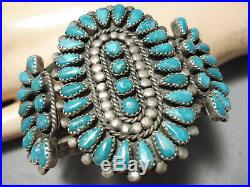 Rare Vintage Navajo Gilbert Turquoise Sterling Silver Bracelet Old