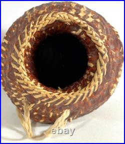 Rare Vintage Navajo Native American Pitched Basketry Water Container c Mid 1900s