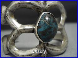 Rare! Vintage Navajo Red Mountain Turquoise Sterling Silver Bracelet