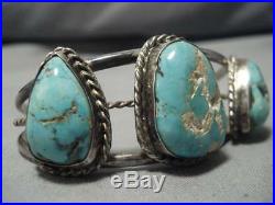 Rare! Vintage Navajo Royston Turquoise Sterling Silver Bracelet Old