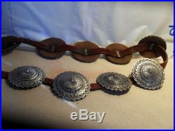Rare Vintage Navajo Sterling Silver Herbert Begay Concho Belt 1.8 Oz Ea Sz 29-33