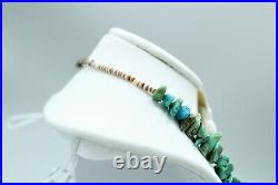 Rare Vintage Navajo Turquoise And Heishi Shell Necklace With Silver Clasp