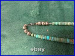 Rare Vintage Old Kewa Turquoise Heishi Shell Sterling Beads 27 Long