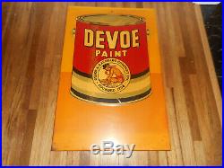 Rare Vintage Original STOUT DEVOE PAINTS NATIVE AMERICAN INDIAN Advertising SIGN