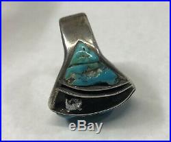 Rare Vintage Pete Sierra Navajo Turquoise CZ Sterling Silver Ring Sz 10