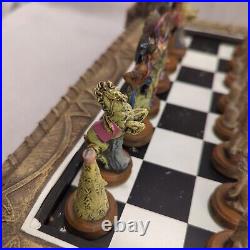 Rare Vintage Polyresin Native American Indian Chess Set Complete