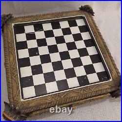 Rare Vintage Polyresin Native American Indian Chess Set Complete