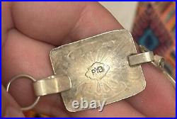 Rare Vintage Signed RYB Navajo Native American Sterling Silver 33 Concho Belt