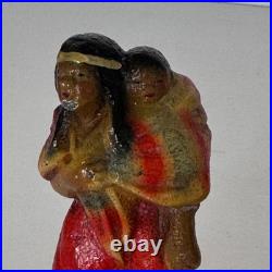 Rare Vintage Solid Cast Iron Indian Native American Figures