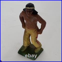 Rare Vintage Solid Cast Iron Indian Native American Figures