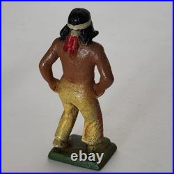 Rare Vintage Solid Cast Iron Indian Native American Figures