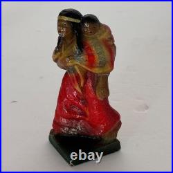 Rare Vintage Solid Cast Iron Indian Native American Figures