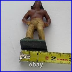 Rare Vintage Solid Cast Iron Indian Native American Figures