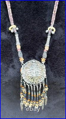 Rare Vintage Turtle Shell Medicine Bag Pouch w Sterling Silver Native American