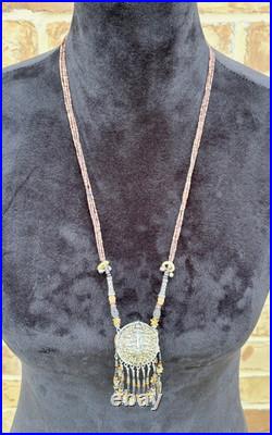 Rare Vintage Turtle Shell Medicine Bag Pouch w Sterling Silver Native American