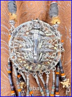 Rare Vintage Turtle Shell Medicine Bag Pouch w Sterling Silver Native American