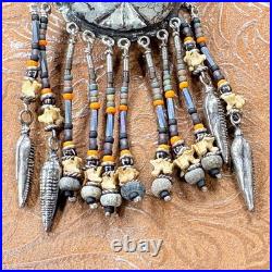 Rare Vintage Turtle Shell Medicine Bag Pouch w Sterling Silver Native American