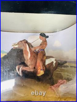 Rare Vintage WPA Diorama Native American Hunting Buffalo Great Depression
