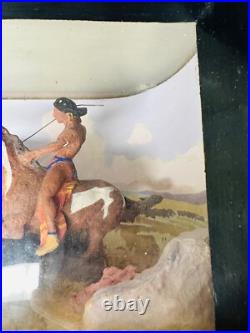 Rare Vintage WPA Diorama Native American Hunting Buffalo Great Depression
