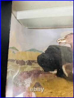 Rare Vintage WPA Diorama Native American Hunting Buffalo Great Depression