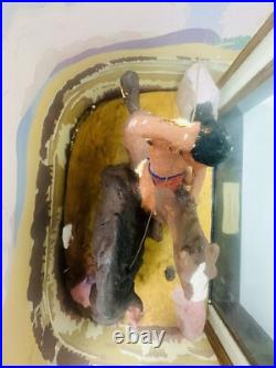 Rare Vintage WPA Diorama Native American Hunting Buffalo Great Depression