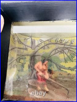 Rare Vintage WPA Diorama Native American Planting Corn Great Depression