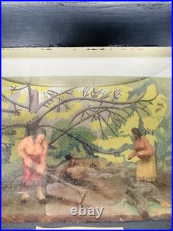 Rare Vintage WPA Diorama Native American Planting Corn Great Depression